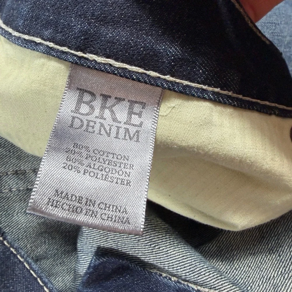 BKE Jake Straight Leg Jeans Men's 40x32 (40R) Dark Wash Denim Whiskered‎ Western